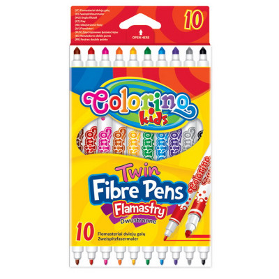 Dvipusiai flomasteriai COLORINO, 10 spalvų-Flomasteriai-Piešimo priemonės