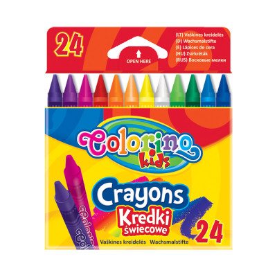 Vaškinės kreidelės, Colorino, 24 spalvų-Kreida ir kreidelės-Piešimo priemonės