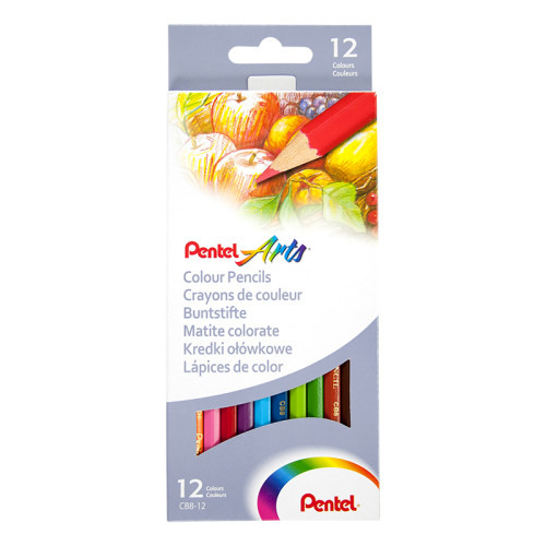 Pieštukai spalvoti PENTEL ARTS CB8 12 spalvų-Spalvoti pieštukai-Piešimo priemonės