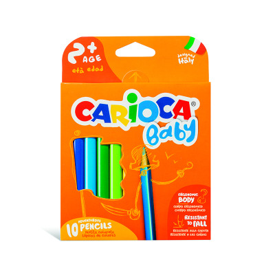 Spalvoti pieštukai mažyliams CARIOCA BABY 2+, 10 vnt.-Spalvoti pieštukai-Piešimo priemonės