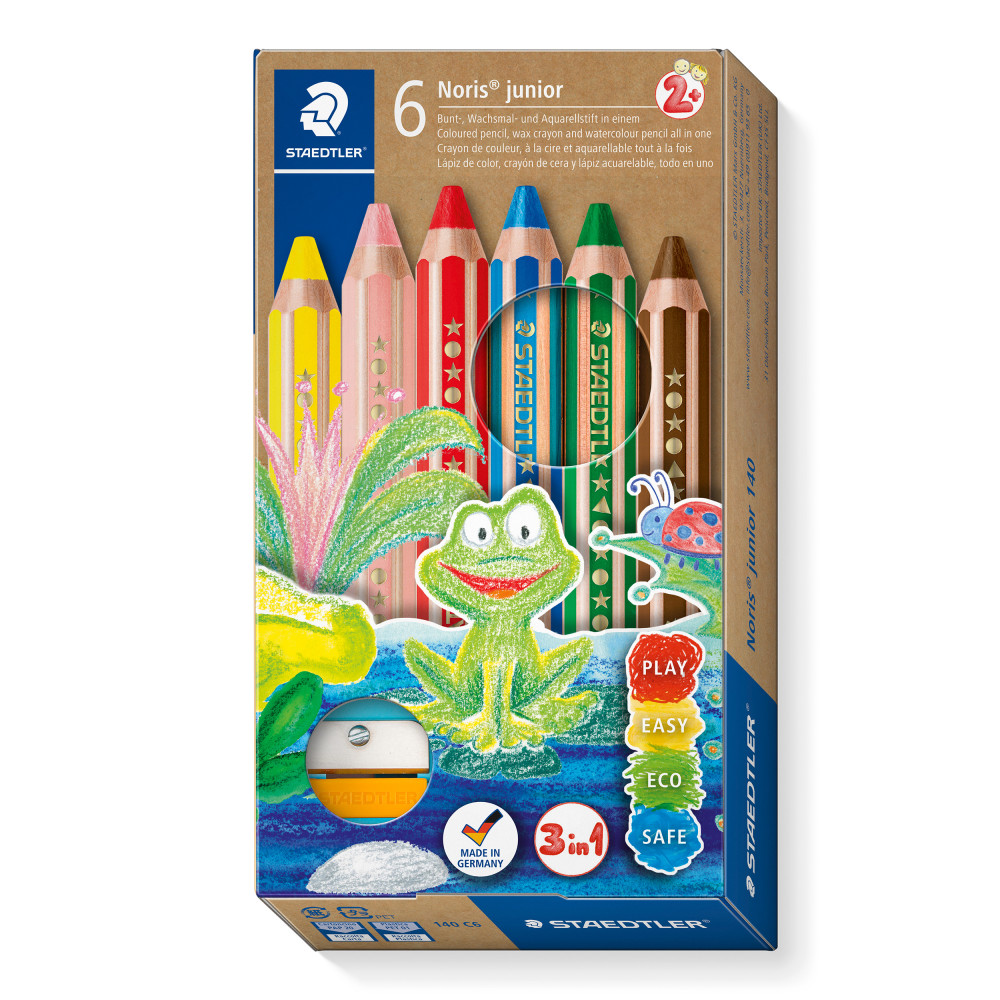 Spalvoti pieštukai STAEDTLER Buddy 3in1, 6 spalvų-Spalvoti pieštukai-Piešimo priemonės