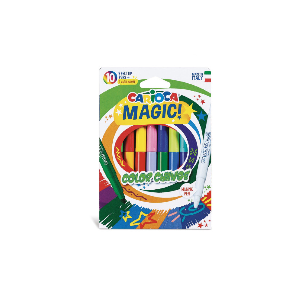 Flomasteriai CARIOCA MAGIC COLOR CHANGE, 9 spalvos + spalvą keičiantis