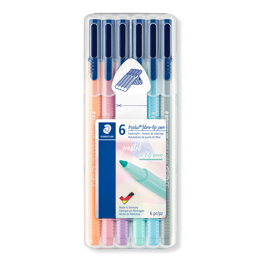 Spalvoti pasteliniai rašikliai STAEDTLER, 1 mm, 6 vnt.-Rašikliai-Rašymo priemonės