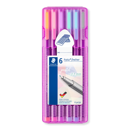 Spalvoti pasteliniai rašikliai STAEDTLER, 0,3 mm, 6 vnt.-Rašikliai-Rašymo priemonės