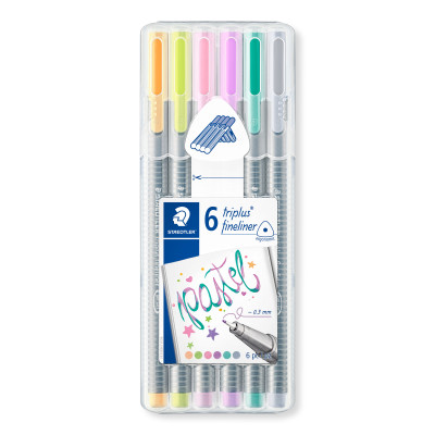 Spalvoti rašikliai STAEDTLER Pastel, 0,3 mm, 6 vnt.-Rašikliai-Rašymo priemonės