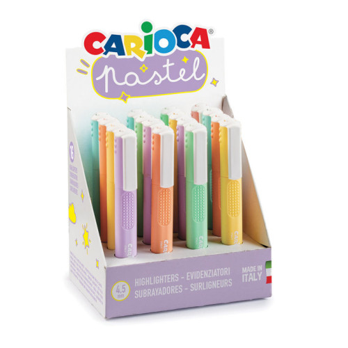 Teksto žymeklis CARIOCA, įvairių pastelinių spalvų-Flomasteriai-Piešimo priemonės