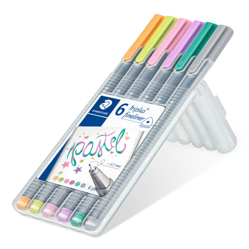 Spalvoti rašikliai STAEDTLER Pastel, 0,3 mm, 6 vnt.-Rašikliai-Rašymo priemonės