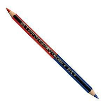 Žymėjimo pieštukas NATARAJ, Dvipusis raudona - mėlyna sp., 12 vnt.-Spalvoti pieštukai-Piešimo