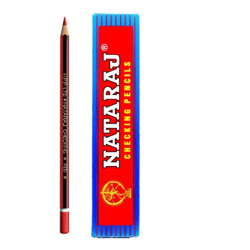 Žymėjimo pieštukas NATARAJ, raudona sp., 12 vnt.-Spalvoti pieštukai-Piešimo priemonės