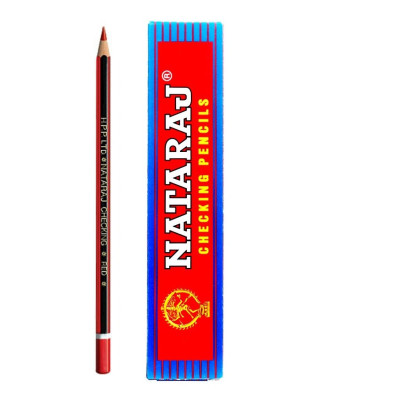 Žymėjimo pieštukas NATARAJ, raudona sp., 12 vnt.-Spalvoti pieštukai-Piešimo priemonės
