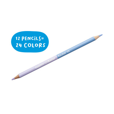 Spalvoti dvipusiai pieštukai CARIOCA Pastel, 12 vnt.-Spalvoti pieštukai-Piešimo priemonės