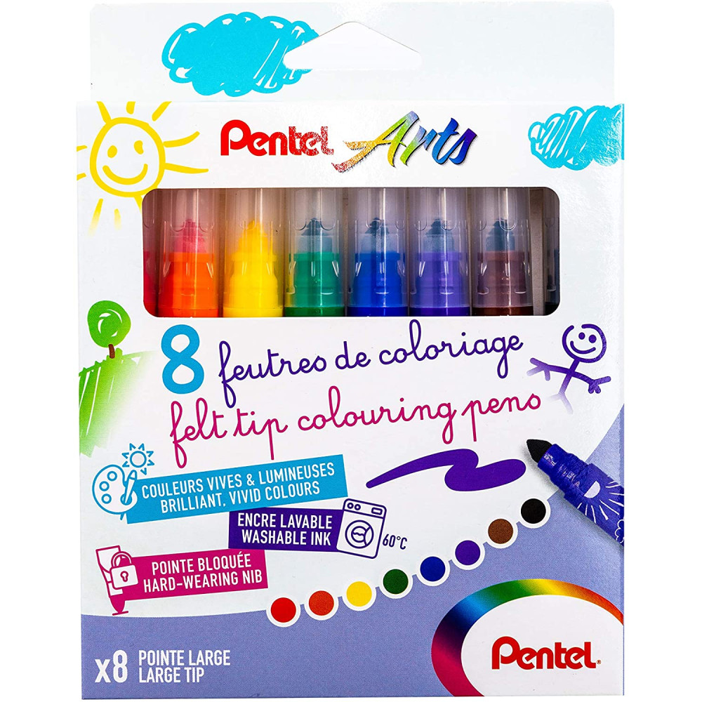 Stori flomasteriai PENTEL ARTS, 8 spalvų-Flomasteriai-Piešimo priemonės