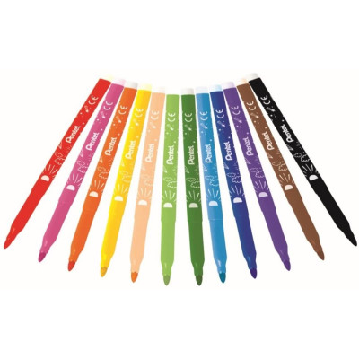Flomasteriai PENTEL ARTS, 12 spalvų-Flomasteriai-Piešimo priemonės