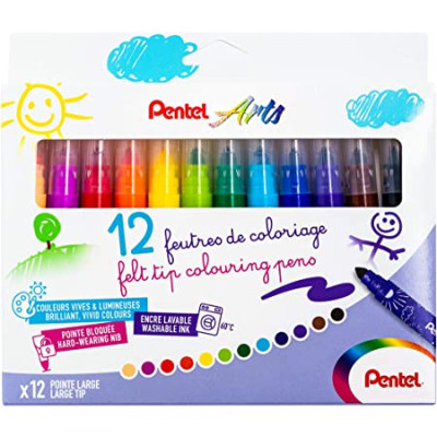Stori flomasteriai PENTEL ARTS, 12 spalvų-Flomasteriai-Piešimo priemonės