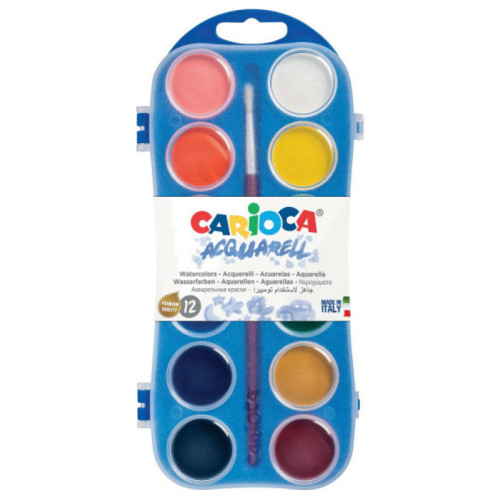 Akvarelė CARIOCA, 12 spalvų, 30mm skersmens-Dažai-Piešimo priemonės