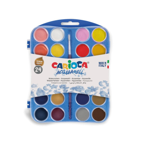 Akvarelė CARIOCA, 24 spalvų, 30mm skersmens-Dažai-Piešimo priemonės