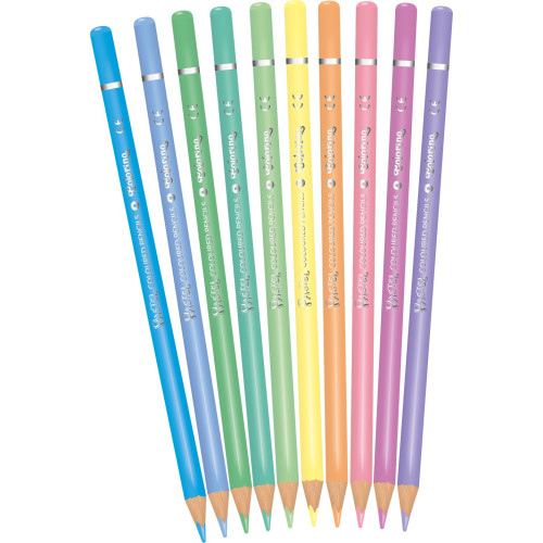 Spalvoti pieštukai COLORINO Pastel, 10 pastelinių spalvų-Spalvoti pieštukai-Piešimo priemonės