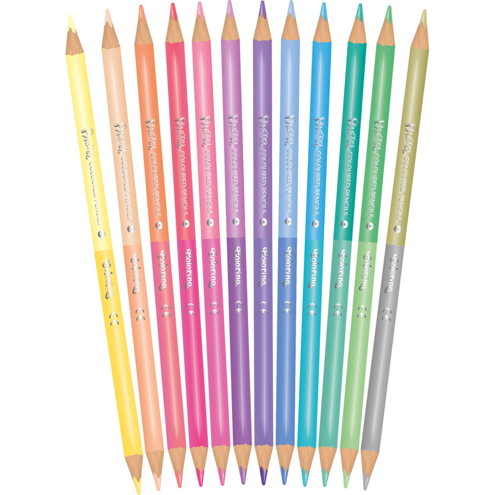 Spalvoti pieštukai Colorino Pastel, 12 vnt./24 spalvų-Spalvoti pieštukai-Piešimo priemonės