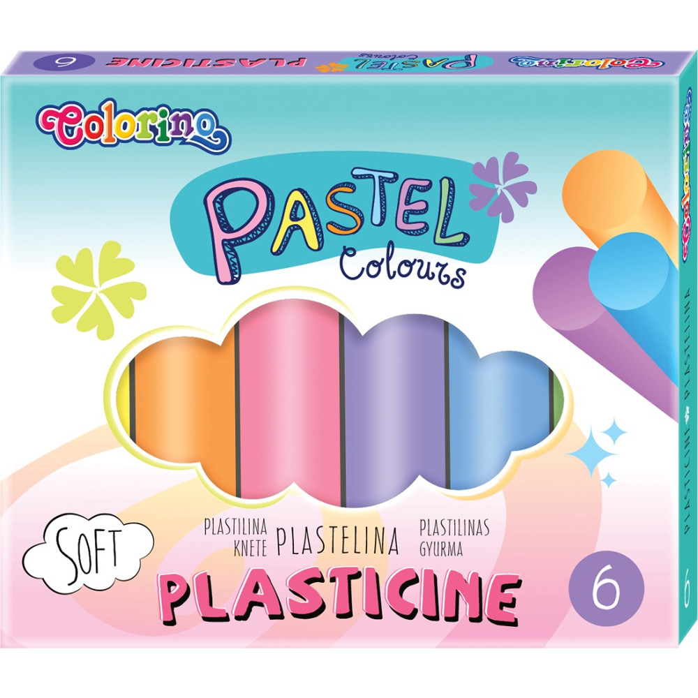 Plastilinas COLORINO Pastel, 6 pastelinių spalvų-Lipdymo masės-Lipdymo priemonės