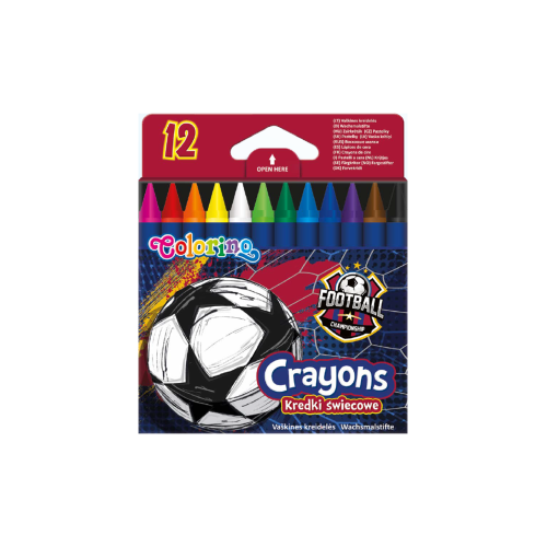 Vaškinės kreidelės 12 spalvų Football-Kreida ir kreidelės-Piešimo priemonės