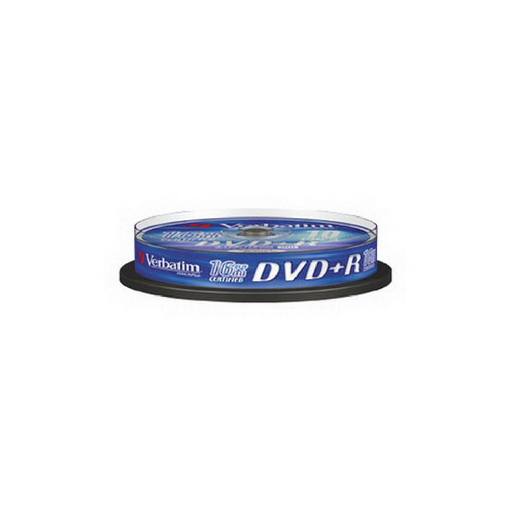 VERBATIM DVD+R 4.7GB 16x, rietuvė, 10vnt (43498)-CD, DVD, Blu-ray laikmenos-Skaitmeninės