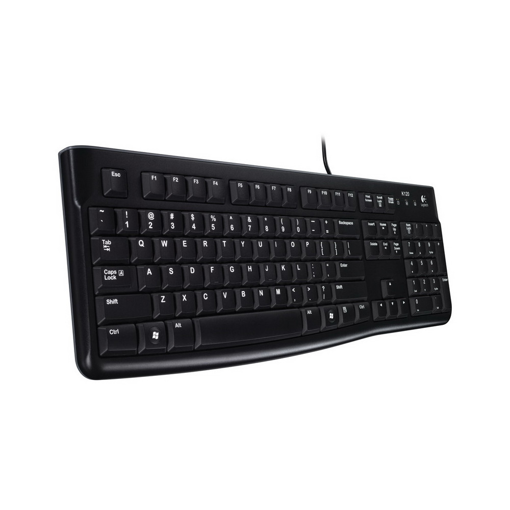 Klaviatūra Logitech K120, USB, EN, Juoda-Klaviatūros, pelės ir kilimėliai-Kompiuterių priedai