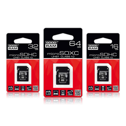 Atminties kortelė microSDHC class 10 UHS I 64GB + adapteris-Atminties kortelės-Išorinės