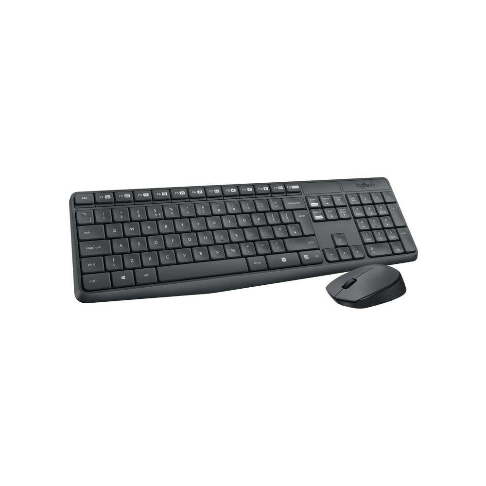 Rinkinys, belaidė klaviatūra ir pelė LOGITECH MK235, ENG, juoda sp.-Klaviatūros, pelės ir