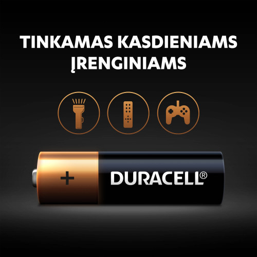 Baterijos DURACELL AA, LR6, 4vnt-Baterijos AA, AAA-Elementai