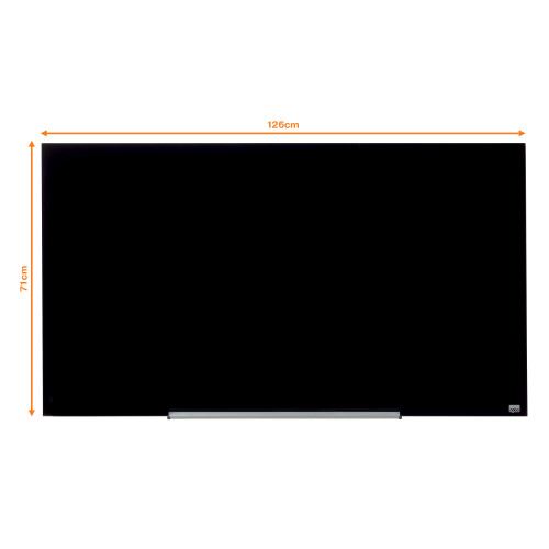 Stiklinė magnetinė lenta NOBO Impression Pro, plačiaekranė 57", 126x71cm, juoda sp.-Stiklinės