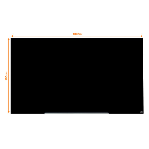 Stiklinė magnetinė lenta NOBO Impression Pro, plačiaekranė 85", 188x106 cm, juoda