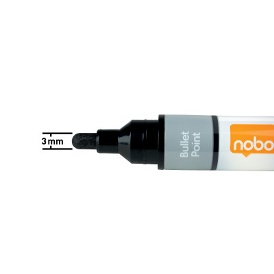 Baltos lentos žymekliai NOBO Liquid Ink, 12 vnt., įv. spalvų-Valymo priemonės ir