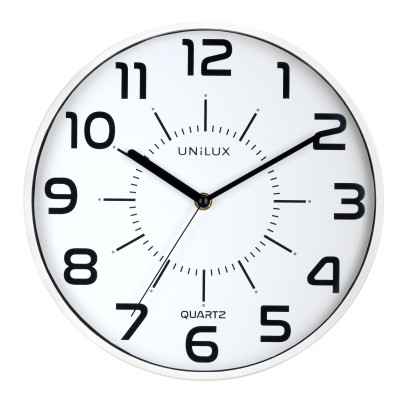 Sieninis laikrodis UNILUX POP, diametras 28cm, balta sp.-Laikrodžiai-Interjero detalės