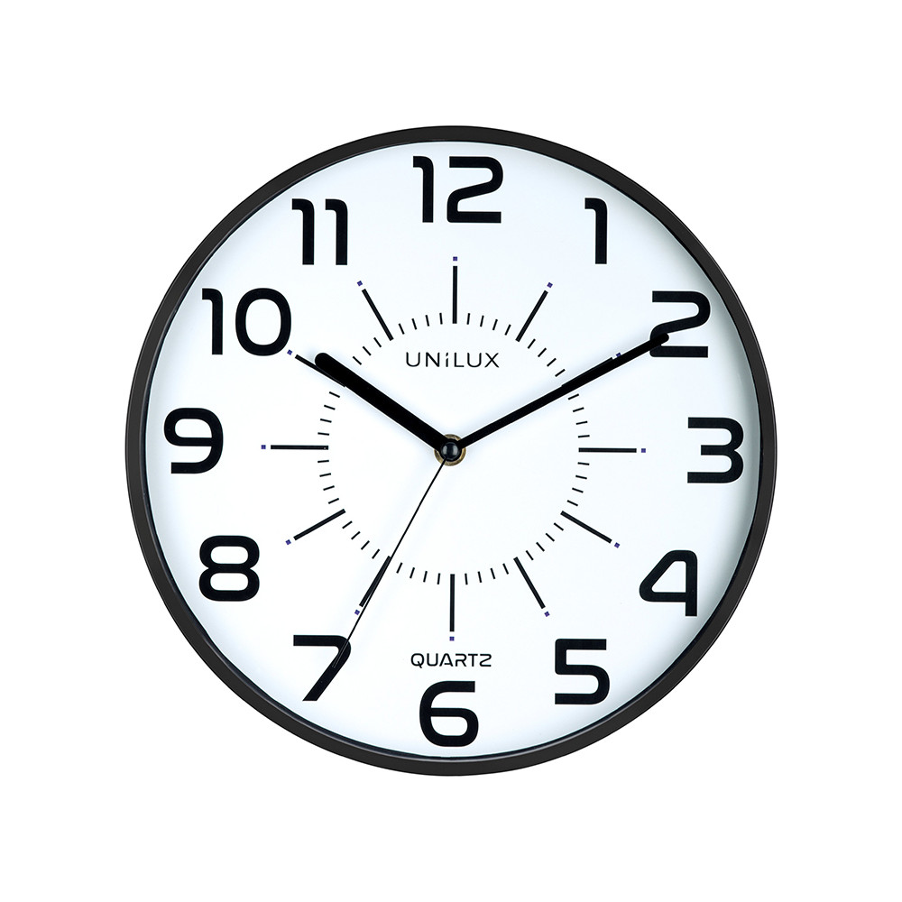 Sieninis laikrodis UNILUX POP, diametras 28cm, juoda sp.-Laikrodžiai-Interjero detalės