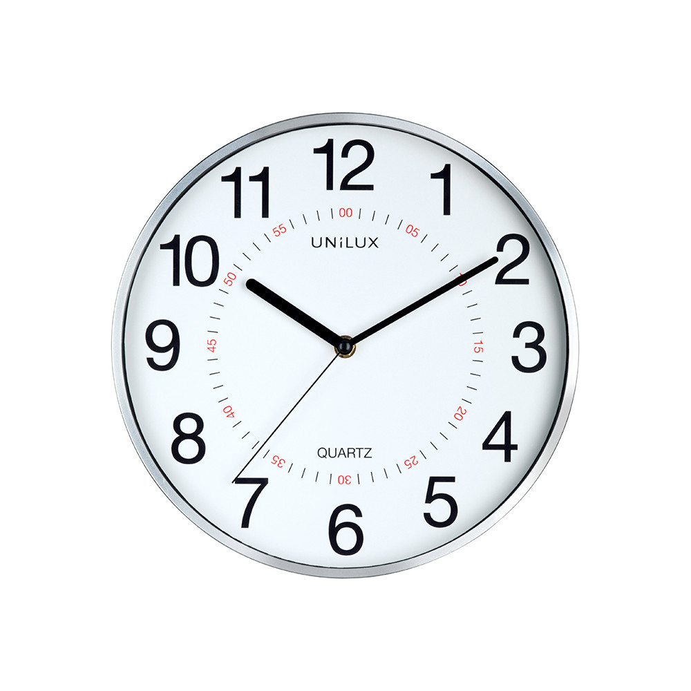 Sieninis laikrodis UNILUX ARIA, diametras 28.5cm, metalo pilka sp.-Laikrodžiai-Interjero