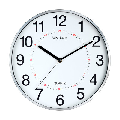 Sieninis laikrodis UNILUX ARIA, diametras 28.5cm, metalo pilka sp.-Laikrodžiai-Interjero