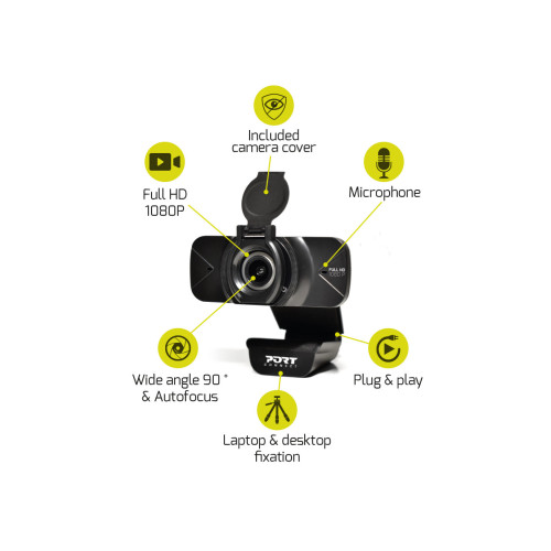 Internetinė kamera PORT DESIGNS 1080p HD webcam-Vaizdo kameros-Vaizdo kameros ir jų priedai