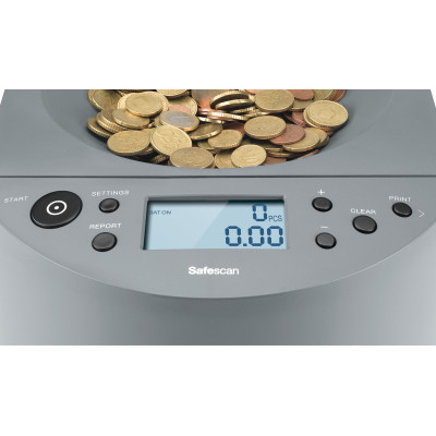 Automatinis Euro monetų skaičiavimo ir rūšiavimo aparatas SAFESCAN 1450, pilkos sp.-Pinigų