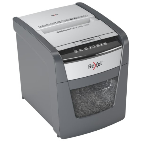 Automatinis dokumentų naikiklis Rexel Optimum Autofeed 50X, 4x28mm, P4, 20l-Dokumentų