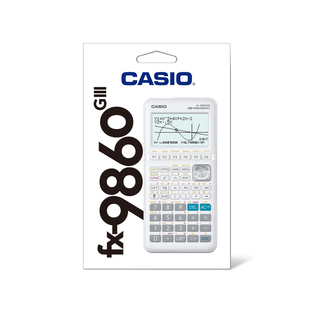 Mokslinis skaičiuotuvas CASIO FX-9860GIII-W-ET, 89x178x23 mm-Moksliniai