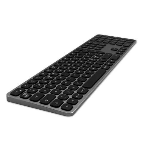 Belaidė klaviatūra SATECHI, iki 3 įrenginių, sidabrinė/juoda-Klaviatūros, pelės ir