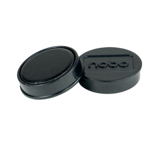 Baltosios lentos magnetai Nobo, 32mm, 10 vnt., juodos spalvos-Rodyklės, magnetai, smeigtukai