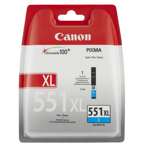 Canon CLI-551XL (6444B001), žydra kasetė rašaliniams spausdintuvams-Eksploatacinės medžiagos