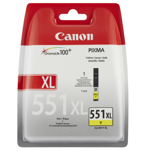 Canon CLI-551XL (6446B001), geltona kasetė rašaliniams spausdintuvams-Eksploatacinės medžiagos