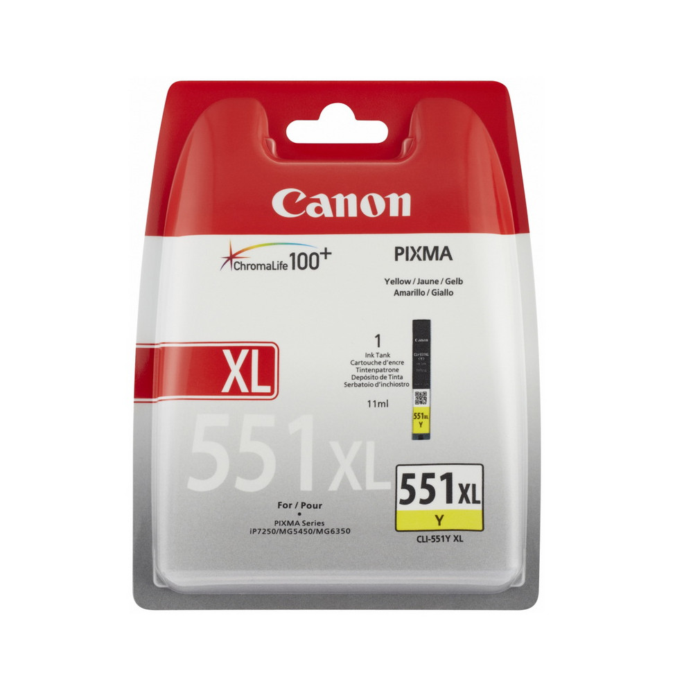 Canon CLI-551XL (6446B001), geltona kasetė rašaliniams spausdintuvams-Eksploatacinės medžiagos