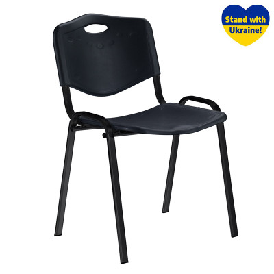 Lankytojų kėdė NOWY STYL ISO BLACK, plastikas, juoda sp.-Lankytojų kėdės-Kėdės