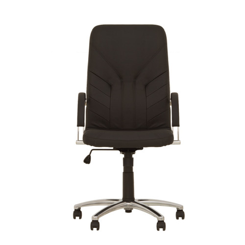 Vadovo kėdė NOWY STYL MANAGER STEEL Chrome, dirbtinė oda ECO30 juoda sp.-Kėdės-Biuro baldai