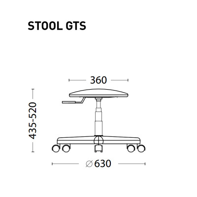 Kėdė NOWY STYL STOOL GTS odos pakaitalas, V - 14, juoda-Kitos kėdės-Kėdės