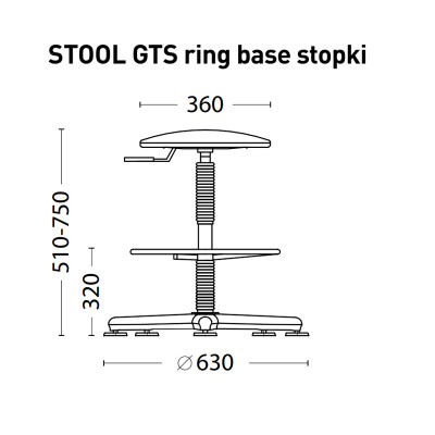 Darbo kėdė STOOL GTS RING STOPKI, dirbtinė oda, V-14, juoda sp.-Kitos kėdės-Kėdės
