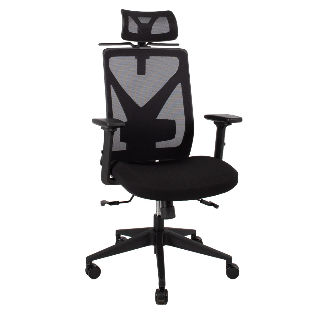Vadovo kėdė OFFICE4YOU MIKE, plastikinis pagrindas, juoda sp.-Kėdės-Biuro baldai